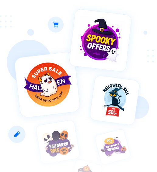 Halloween badge designs preview