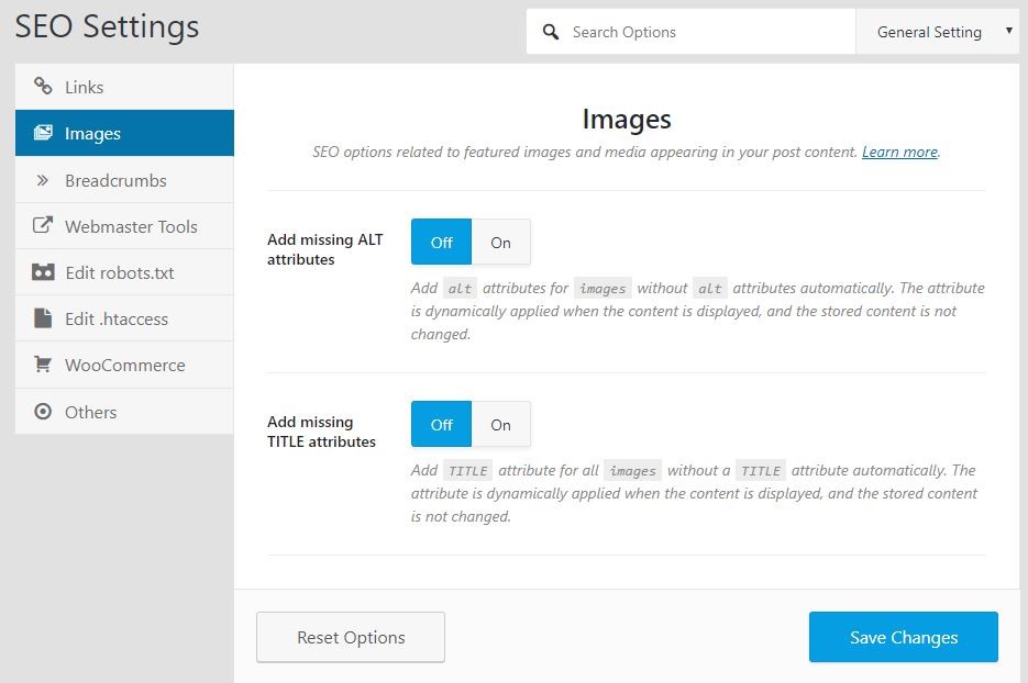 optimization of images in rankmath