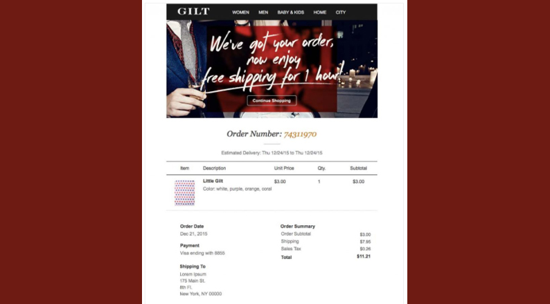 gilt-order-confirmation-email