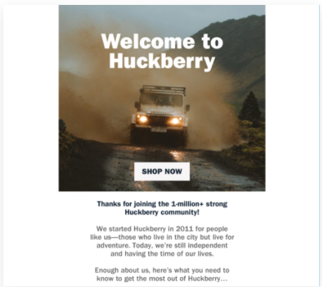huckbery-welcome-email