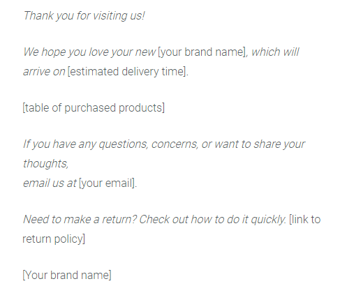 Thank You for Your Order: Emails, Examples, Templates