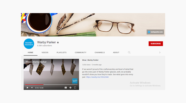 Warby Parker Youtube Channel