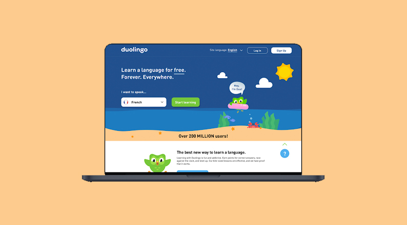  Duolingo Welcome Screen Website