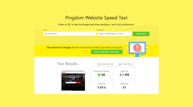 Pingdom Website Speed Test 