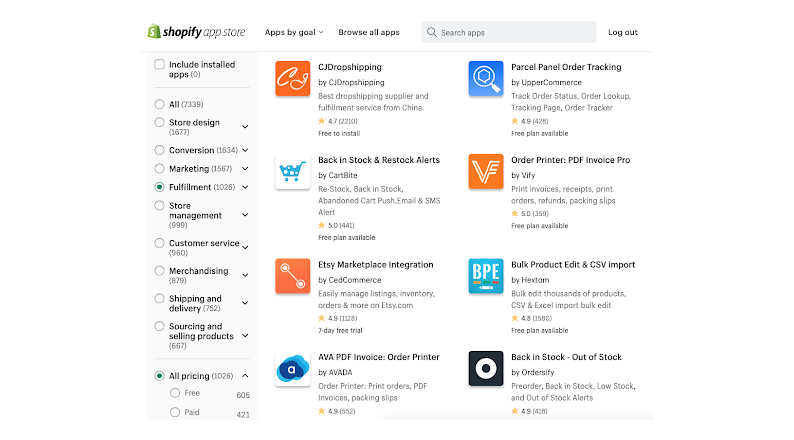 Shopify App Categories 