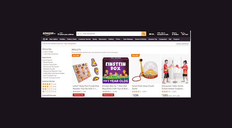 Using Amazon to Search For Products