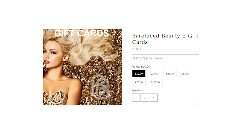 Barefaced Beauty Gift Card