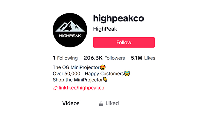 highpeak co tiktok account