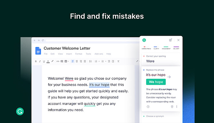 grammarly suggestion