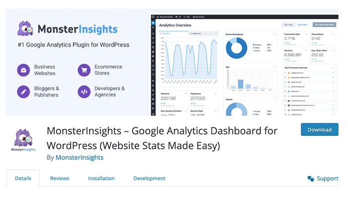 MonsterInsights Google Analytics Plugin for WordPress
