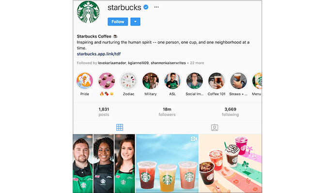 starbucks instagram page