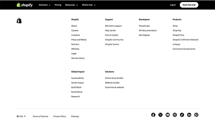 Shopify Footer Example
