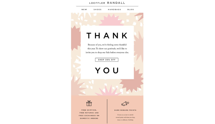 Promotional thank-you email