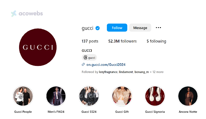 Gucci's Instagram Account 