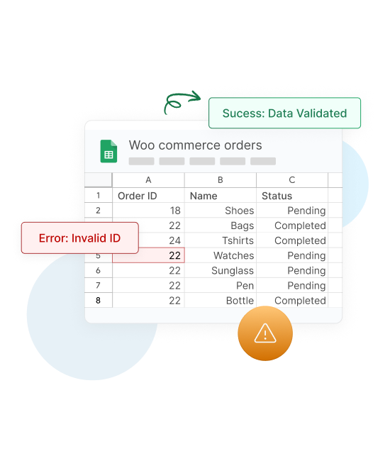 Woosync : WooCommerce to Google Sheets - Error Detection & Validation