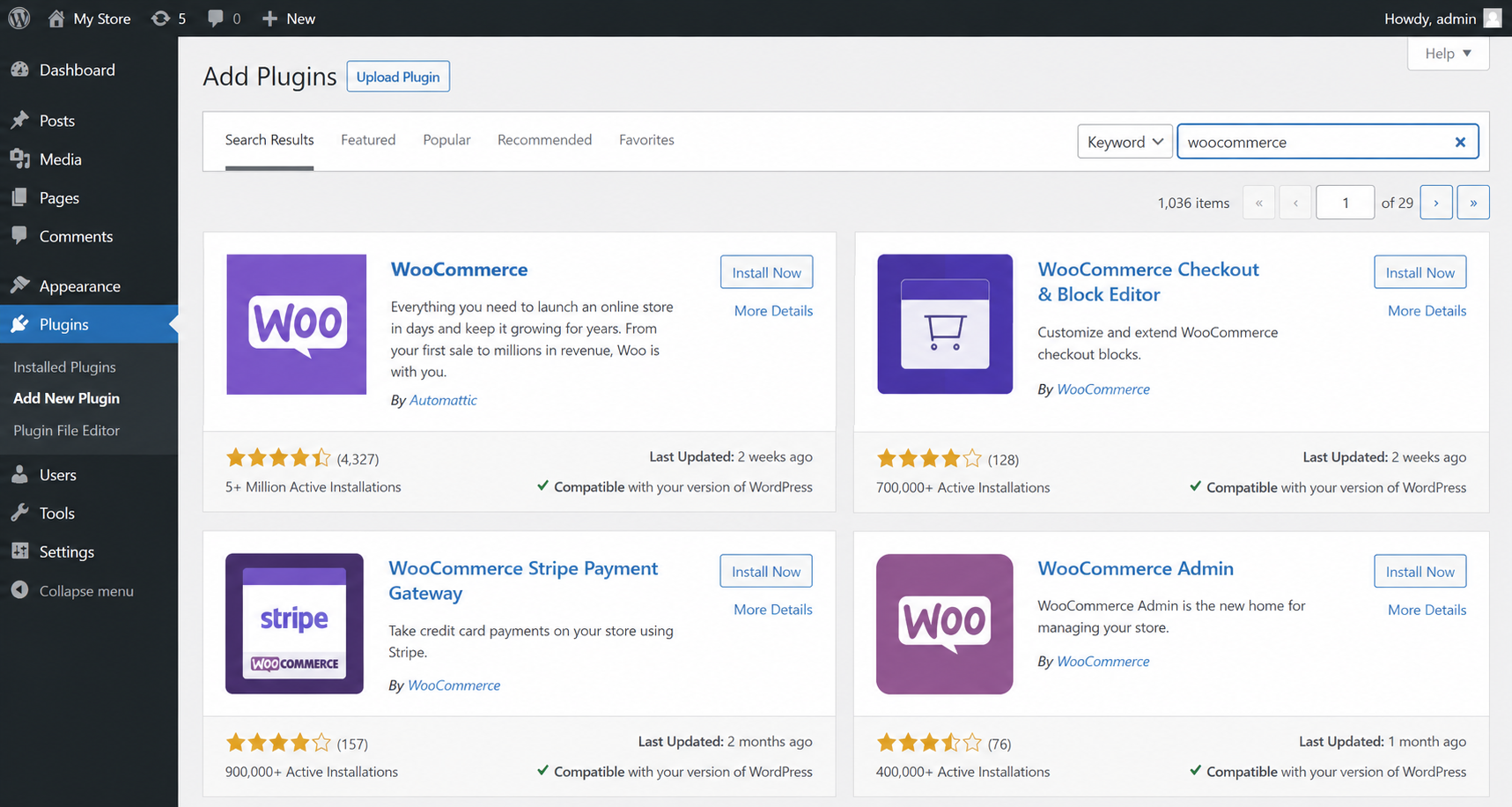 installing woocommerce