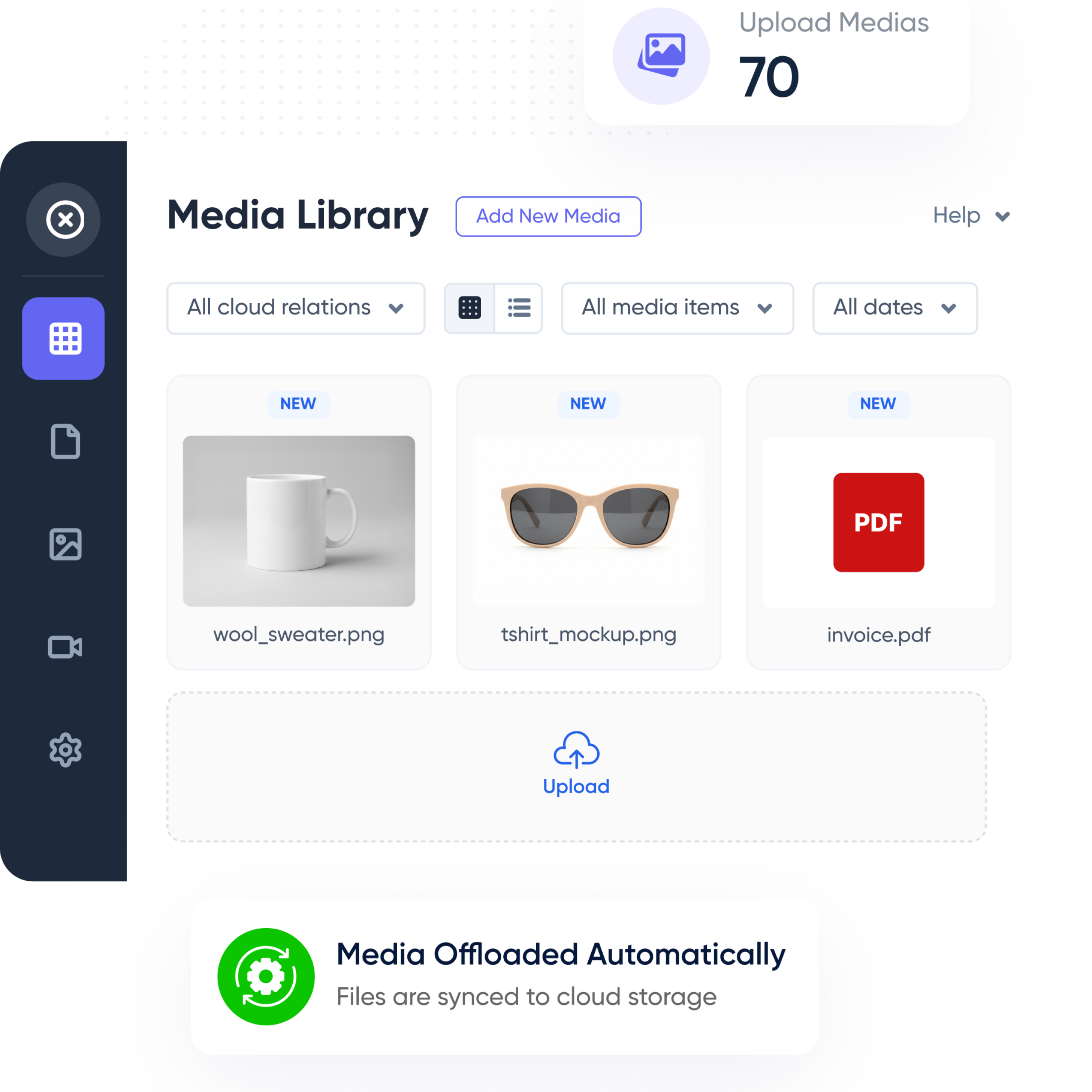 Offload Media – Cloud Storage - <b>Automatically Offload New Media</b>