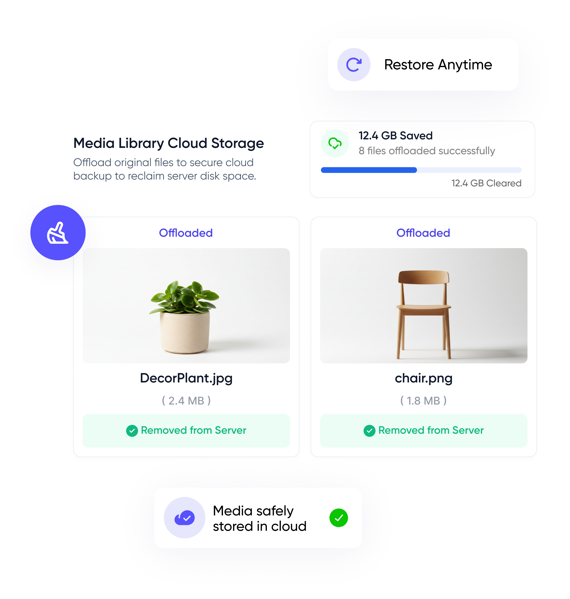 Offload Media – Cloud Storage - <b>Free Up Server Storage with Storage Saver</b>