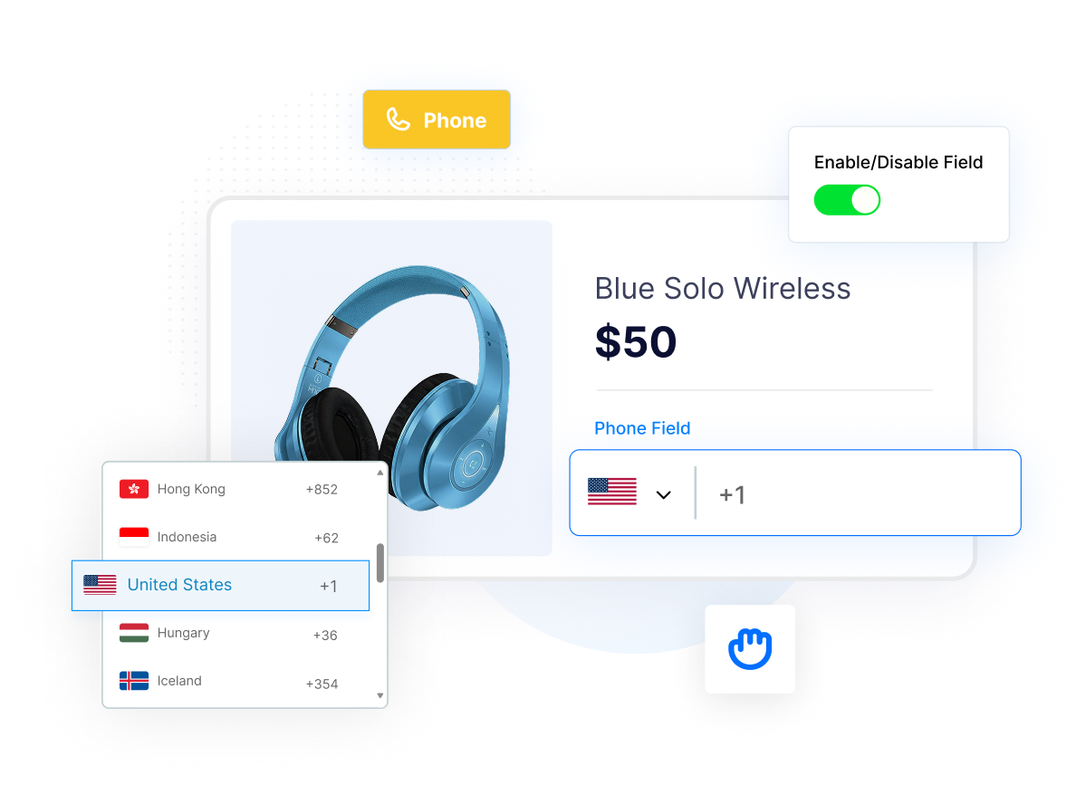 Woocommerce Custom Product Addons - <strong>Advanced Phone Field</strong>