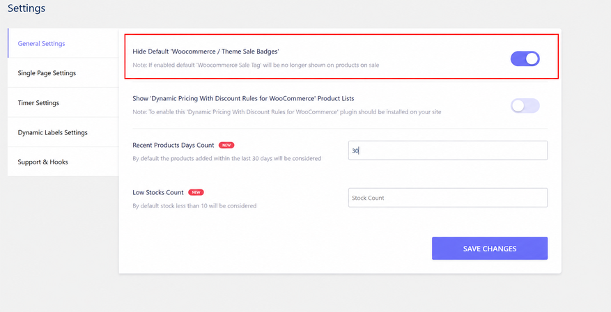 Hide the default WooCommerce "On Sale" badge