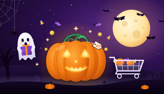Halloween Shopify marketing illustration.
