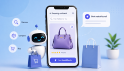 AI-powered shopping assistant on a mobile app.
