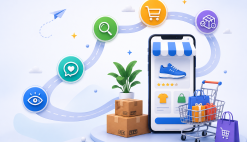 Ecommerce customer journey illustration